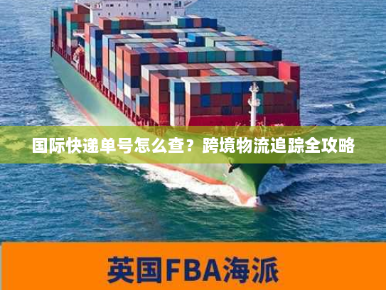 国际快递单号怎么查?跨境物流追踪全攻略 国际快递单号怎么查?跨境物流追踪全攻略