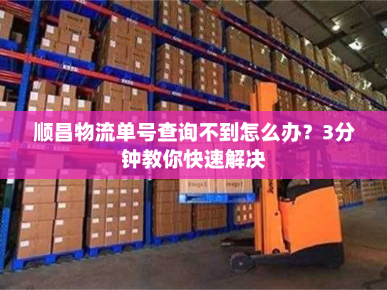 顺昌物流单号查询不到怎么办？3分钟教你快速解决