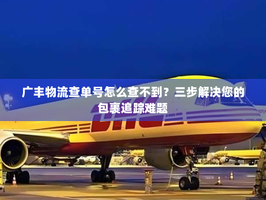 广丰物流查单号怎么查不到？三步解决您的包裹追踪难题