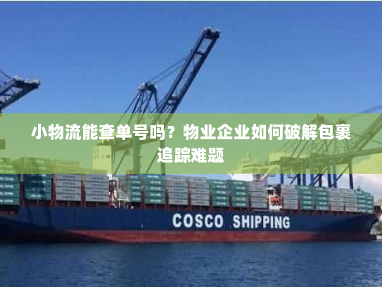 小物流能查单号吗?物业企业如何破解包裹追踪难题 小物流能查单号吗?物业企业如何破解包裹追踪难题