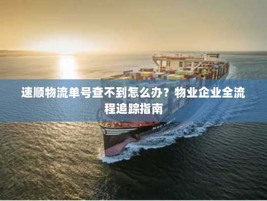 速顺物流单号查不到怎么办?物业企业全流程追踪指南 速顺物流单号查不到怎么办?物业企业全流程追踪指南