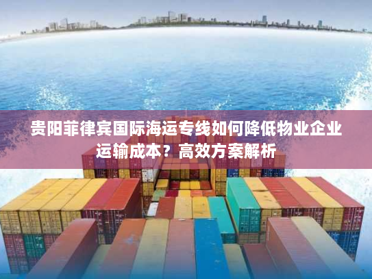 贵阳菲律宾国际海运专线如何降低物业企业运输成本?高效方案解析 贵阳菲律宾国际海运专线如何降低物业企业运输成本?高效方案解析