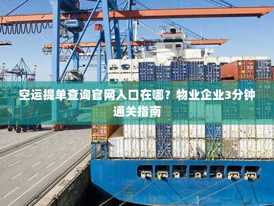 空运提单查询官网入口在哪？物业企业3分钟通关指南