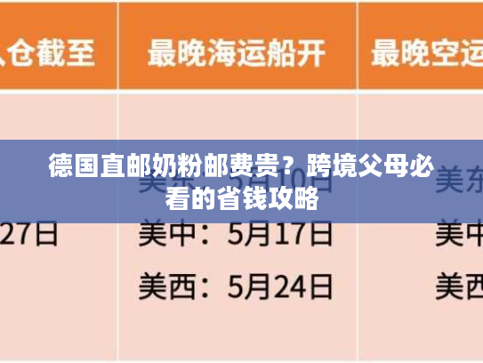 德国直邮奶粉邮费贵?跨境父母必看的省钱攻略 德国直邮奶粉邮费贵?跨境父母必看的省钱攻略