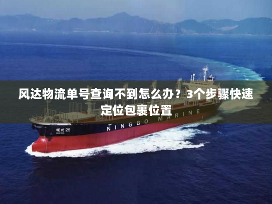 风达物流单号查询不到怎么办?3个步骤快速定位包裹位置 风达物流单号查询不到怎么办?3个步骤快速定位包裹位置