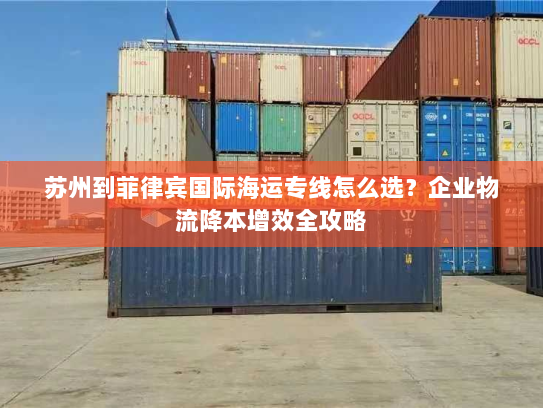苏州到菲律宾国际海运专线怎么选？企业物流降本增效全攻略