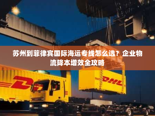 苏州到菲律宾国际海运专线怎么选？企业物流降本增效全攻略