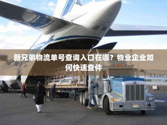 新兄弟物流单号查询入口在哪?物业企业如何快速查件 新兄弟物流单号查询入口在哪?物业企业如何快速查件