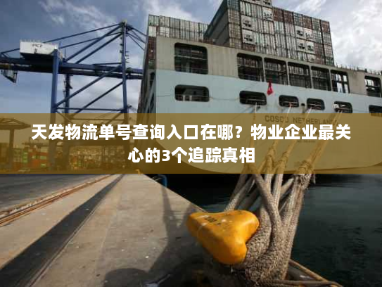 天发物流单号查询入口在哪?物业企业最关心的3个追踪真相 天发物流单号查询入口在哪?物业企业最关心的3个追踪真相