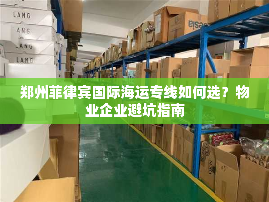 郑州菲律宾国际海运专线如何选？物业企业避坑指南