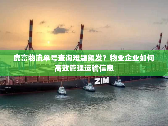 鹿富物流单号查询难题频发?物业企业如何高效管理运输信息 鹿富物流单号查询难题频发?物业企业如何高效管理运输信息