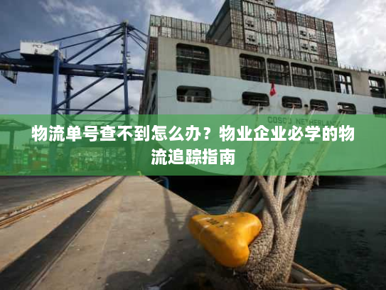 物流单号查不到怎么办?物业企业必学的物流追踪指南 物流单号查不到怎么办?物业企业必学的物流追踪指南