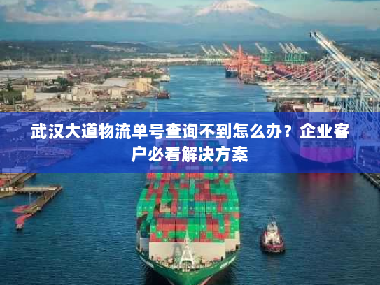 武汉大道物流单号查询不到怎么办?企业客户必看解决方案 武汉大道物流单号查询不到怎么办?企业客户必看解决方案