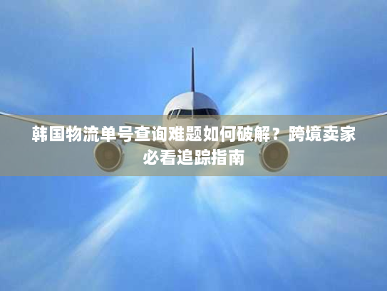韩国物流单号查询难题如何破解?跨境卖家必看追踪指南 韩国物流单号查询难题如何破解?跨境卖家必看追踪指南