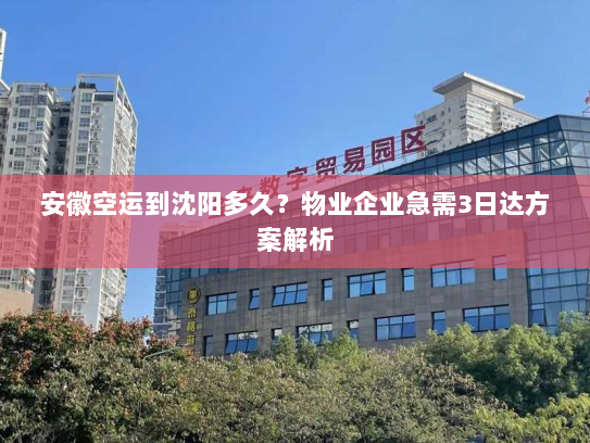 安徽空运到沈阳多久?物业企业急需3日达方案解析 安徽空运到沈阳多久?物业企业急需3日达方案解析