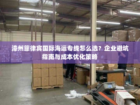 漳州菲律宾国际海运专线怎么选?企业避坑指南与成本优化策略 漳州菲律宾国际海运专线怎么选?企业避坑指南与成本优化策略