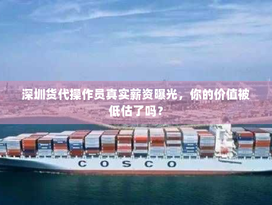 深圳货代操作员真实薪资曝光,你的价值被低估了吗? 深圳货代操作员真实薪资曝光,你的价值被低估了吗?