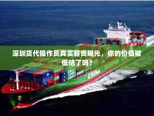 深圳货代操作员真实薪资曝光,你的价值被低估了吗? 深圳货代操作员真实薪资曝光,你的价值被低估了吗?