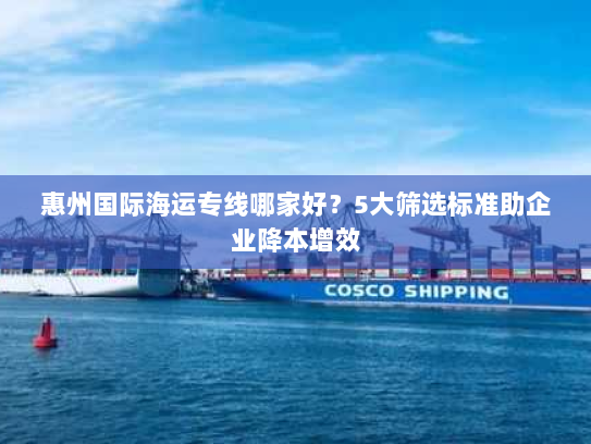 惠州国际海运专线哪家好？5大筛选标准助企业降本增效