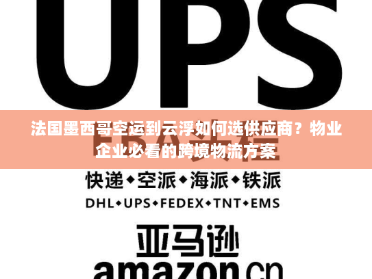 法国墨西哥空运到云浮如何选供应商?物业企业必看的跨境物流方案 法国墨西哥空运到云浮如何选供应商?物业企业必看的跨境物流方案