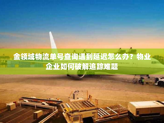 金领域物流单号查询遇到延迟怎么办?物业企业如何破解追踪难题 金领域物流单号查询遇到延迟怎么办?物业企业如何破解追踪难题