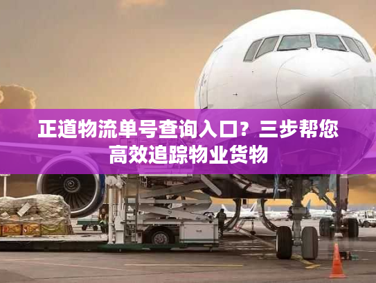 正道物流单号查询入口？三步帮您高效追踪物业货物