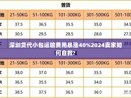 深圳货代小包运输费用暴涨40%2024卖家如何自救? 深圳货代小包运输费用暴涨40%2024卖家如何自救?