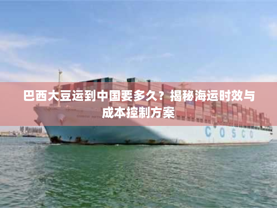 巴西大豆运到中国要多久?揭秘海运时效与成本控制方案 巴西大豆运到中国要多久?揭秘海运时效与成本控制方案