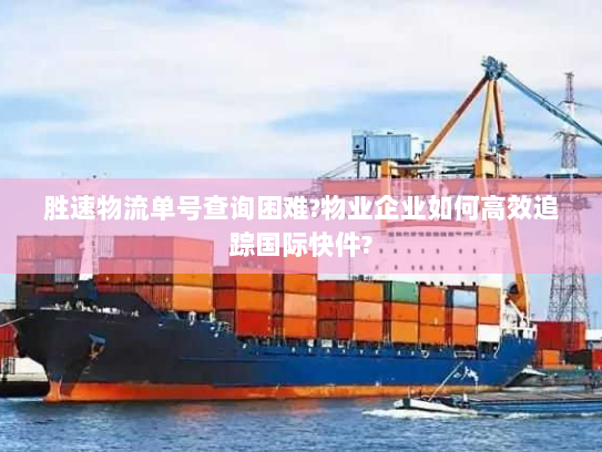 胜速物流单号查询困难?物业企业如何高效追踪国际快件?