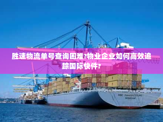 胜速物流单号查询困难?物业企业如何高效追踪国际快件?