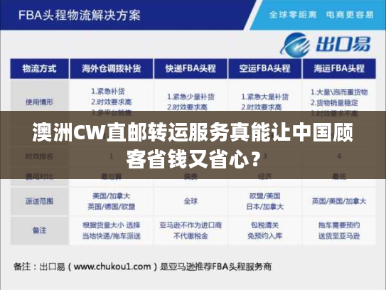 澳洲CW直邮转运服务真能让中国顾客省钱又省心？