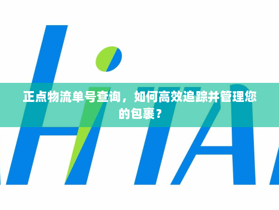正点物流单号查询，如何高效追踪并管理您的包裹？