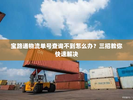 宝路通物流单号查询不到怎么办?三招教你快速解决 宝路通物流单号查询不到怎么办?三招教你快速解决