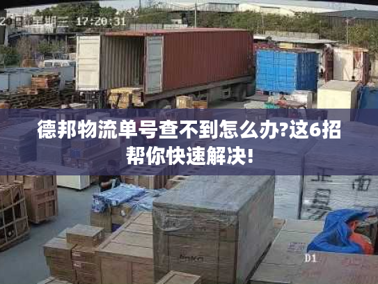 德邦物流单号查不到怎么办?这6招帮你快速解决!