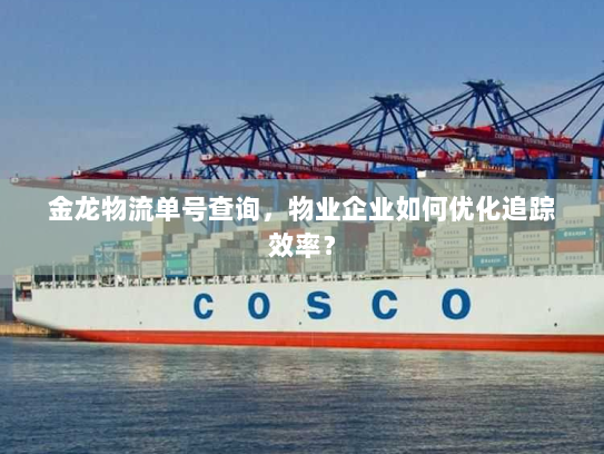 金龙物流单号查询，物业企业如何优化追踪效率？