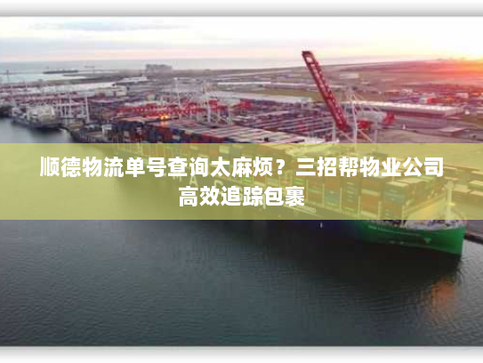 顺德物流单号查询太麻烦?三招帮物业公司高效追踪包裹 顺德物流单号查询太麻烦?三招帮物业公司高效追踪包裹