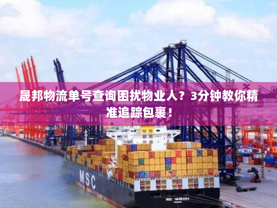 晟邦物流单号查询困扰物业人？3分钟教你精准追踪包裹！