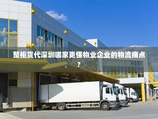 整柜货代深圳哪家更懂物业企业的物流痛点?
