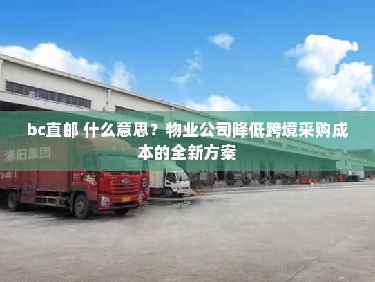 bc直邮 什么意思?物业公司降低跨境采购成本的全新方案 bc直邮 什么意思?物业公司降低跨境采购成本的全新方案