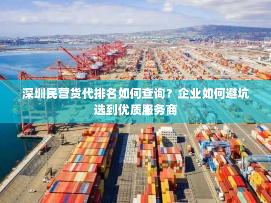 深圳民营货代排名如何查询?企业如何避坑选到优质服务商 深圳民营货代排名如何查询?企业如何避坑选到优质服务商