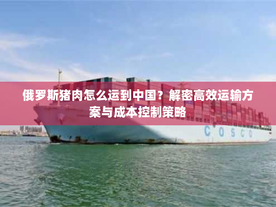 俄罗斯猪肉怎么运到中国?解密高效运输方案与成本控制策略 俄罗斯猪肉怎么运到中国?解密高效运输方案与成本控制策略