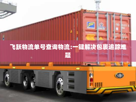 飞跃物流单号查询物流:一键解决包裹追踪难题 飞跃物流单号查询物流:一键解决包裹追踪难题