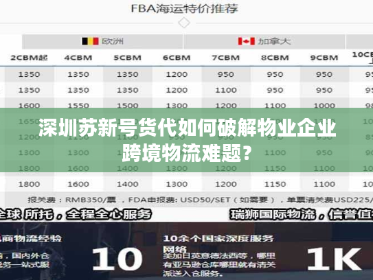 深圳苏新号货代如何破解物业企业跨境物流难题? 深圳苏新号货代如何破解物业企业跨境物流难题?