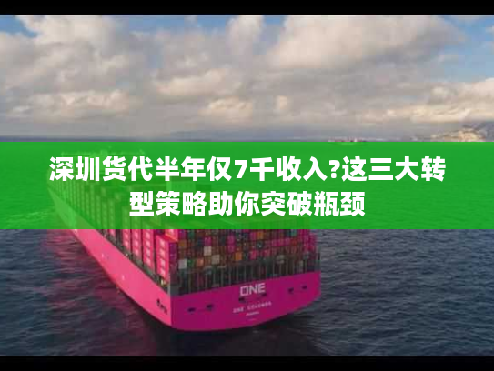 深圳货代半年仅7千收入?这三大转型策略助你突破瓶颈