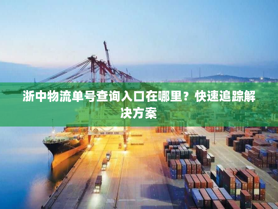 浙中物流单号查询入口在哪里?快速追踪解决方案 浙中物流单号查询入口在哪里?快速追踪解决方案