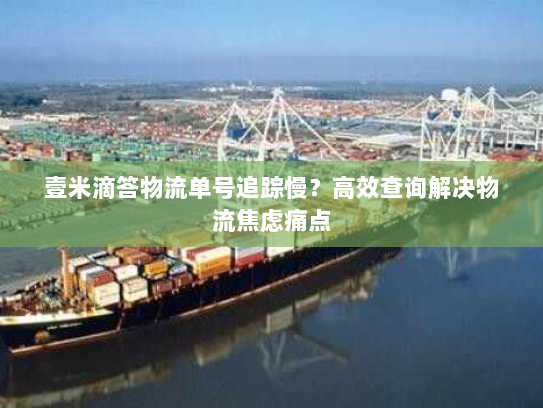壹米滴答物流单号追踪慢?高效查询解决物流焦虑痛点 壹米滴答物流单号追踪慢?高效查询解决物流焦虑痛点
