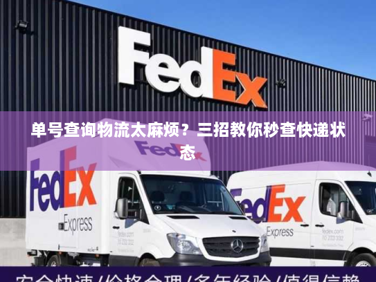 单号查询物流太麻烦？三招教你秒查快递状态