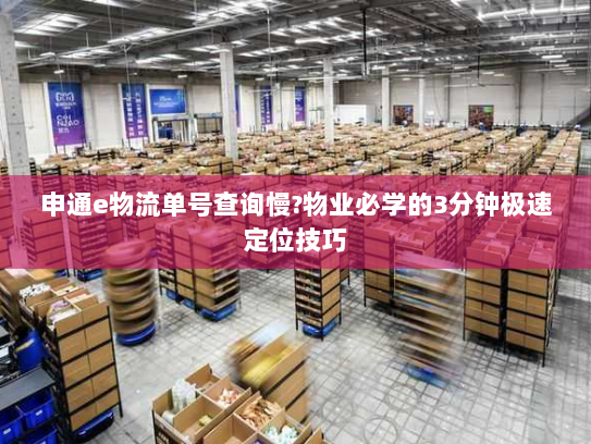 申通e物流单号查询慢?物业必学的3分钟极速定位技巧