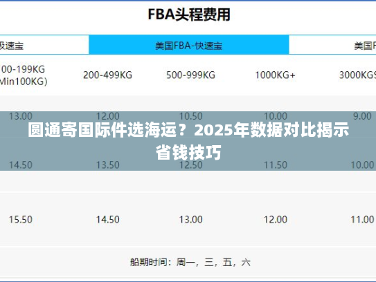 圆通寄国际件选海运?2025年数据对比揭示省钱技巧 圆通寄国际件选海运?2025年数据对比揭示省钱技巧