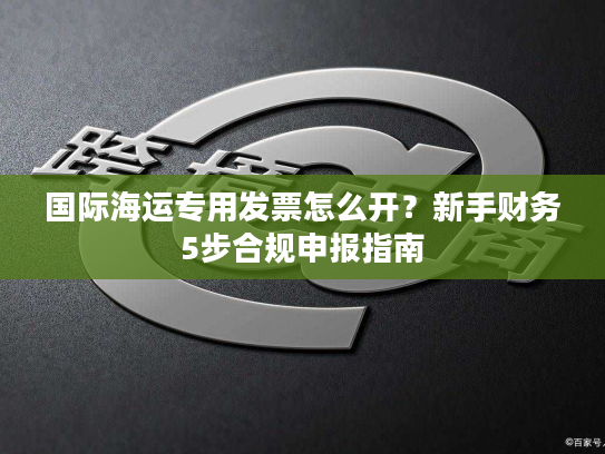 国际海运专用发票怎么开？新手财务5步合规申报指南